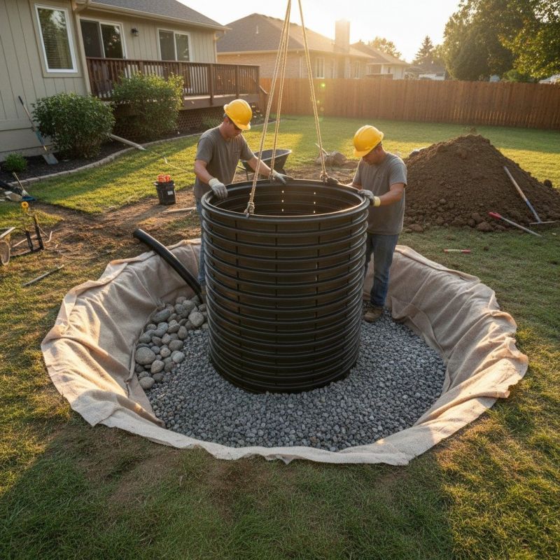 Backyard Dry Well Installation